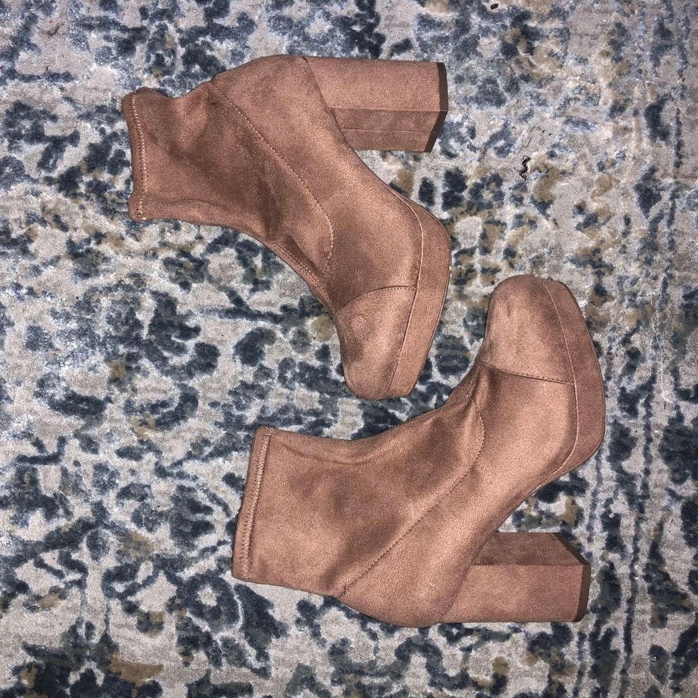 nude ankle sock bootie
